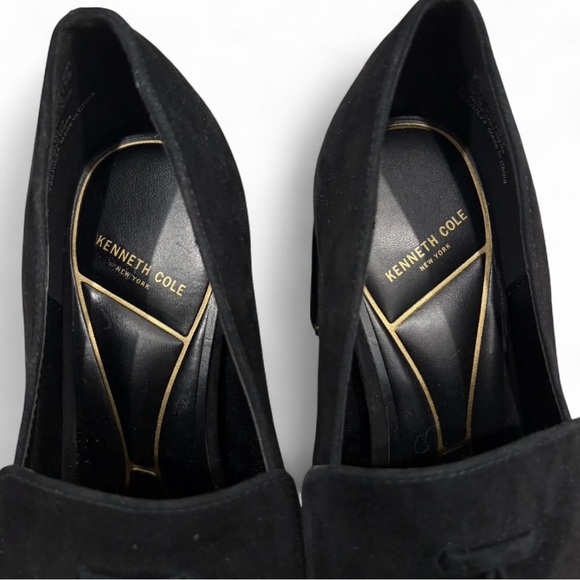 New Never Worn Women's Kenneth Cole Black Nova Suede Heel Loafer Size 8.5 Tassel - Picture 6 of 6